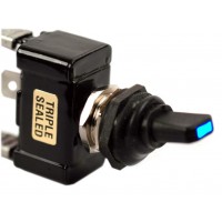 (image for) #13-142 SEALED SWITCH /BLUE LED TIP/SINGLE POLE-12V- ON-OFF/ 30A - Click Image to Close