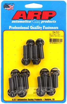 (image for) #ARP-134-2101 SB Chevy 12pt intake manifold bolt kit BLACK - Click Image to Close