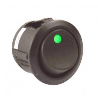 (image for) #14-232 OFF-ON SP 20 AMP ROUND ROCKER W/GREEN DOT - Click Image to Close