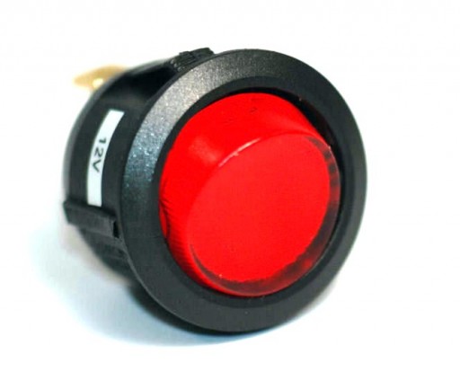(image for) #14-320 LIGHTED/SINGLE POLE-12V-OFF-ON-10AMP/ROUND RED