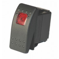 (image for) OFF-ON CONTURA II ROCKER SWITCH/ ONE RED LENS/ SOFT ACTUATOR - Click Image to Close