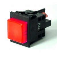 (image for) #15-120 PUSH ON-PUSH OFF RECTANGLE SW--ILLUM RED--12V--16 AMP - Click Image to Close