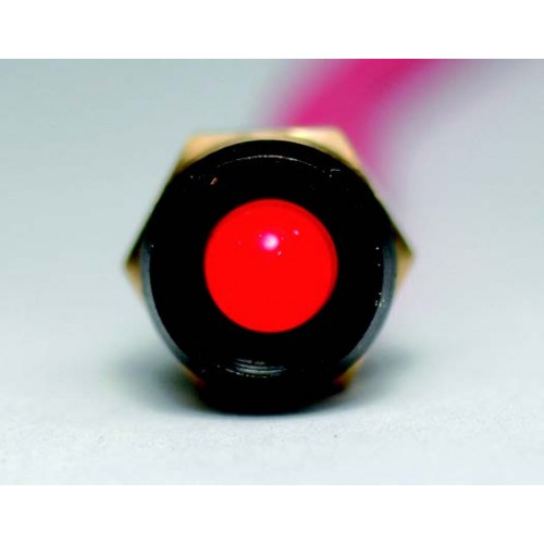 (image for) #17-153 12V-FLASHING LED LIGHT/ BLACK ANODIZED BEZEL/ RED - Click Image to Close