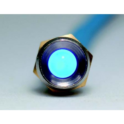 (image for) #17-156 BLUE FLASHING LED -- CHROME BEZEL -- 12V