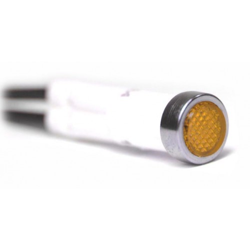 (image for) #17-216-1 12V SNAP-IN INDICATOR LIGHT 5/16 CHROME BEZEL AMBER - Click Image to Close
