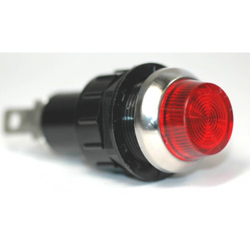 (image for) #17-430 12V LARGE INDICATOR 3/4 FLASHING CHROME BEZEL RED - Click Image to Close