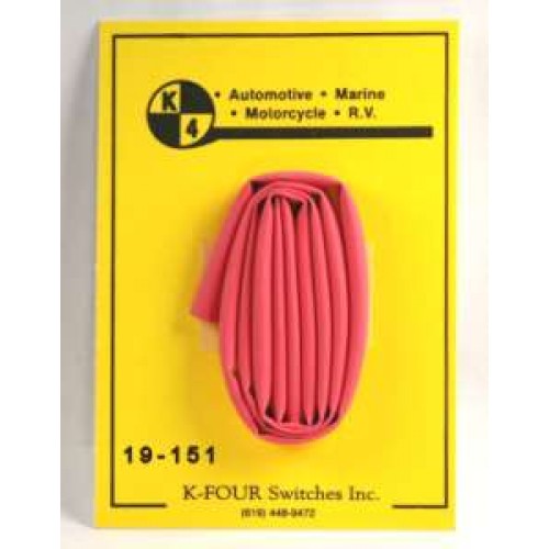 (image for) RED 3/16 DIA HEAT SHRINK 2-1 RATIO 2 FT