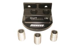 (image for) Oil Filter Mount, Billet Aluminum, Black Anodized, Single Filter, -10 AN Inlet/Outlet, Each