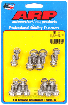 (image for) #ARP-434-1801 SMALL BLOCK CHEVY OIL PAN BOLT KIT 12 PT SS - Click Image to Close