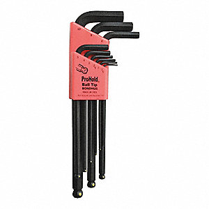 (image for) PROHOLD TIP BALL END L-WRENCHES SET 1.5-10MM - Click Image to Close