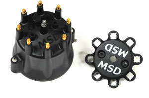 (image for) #84333 Black Distributor Cap for Chevy V8, HEI, Retainer - Click Image to Close