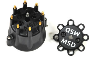 (image for) #84333 Black Distributor Cap for Chevy V8, HEI, Retainer