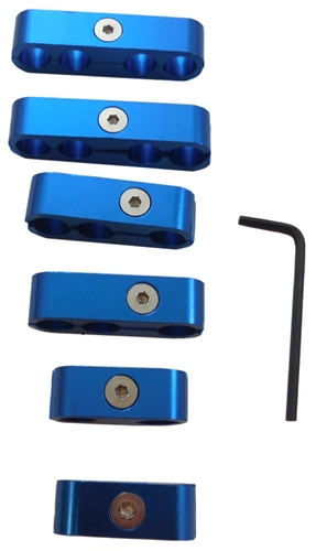(image for) #R9570BLU BILLET CNC PRO STYLE WIRE SEPARATORS FOR 8 OR 9MM WIRE - Click Image to Close