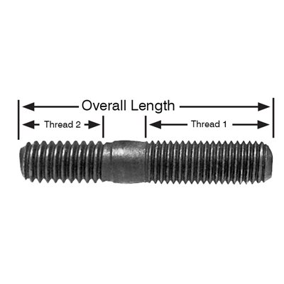 (image for) M8 X 1.25 X 30 STUD BLACK GRD 8