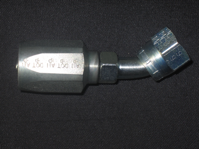 (image for) -8 45 ° & 37° POWER STEERING FEMALE HOSE END STEEL - Click Image to Close