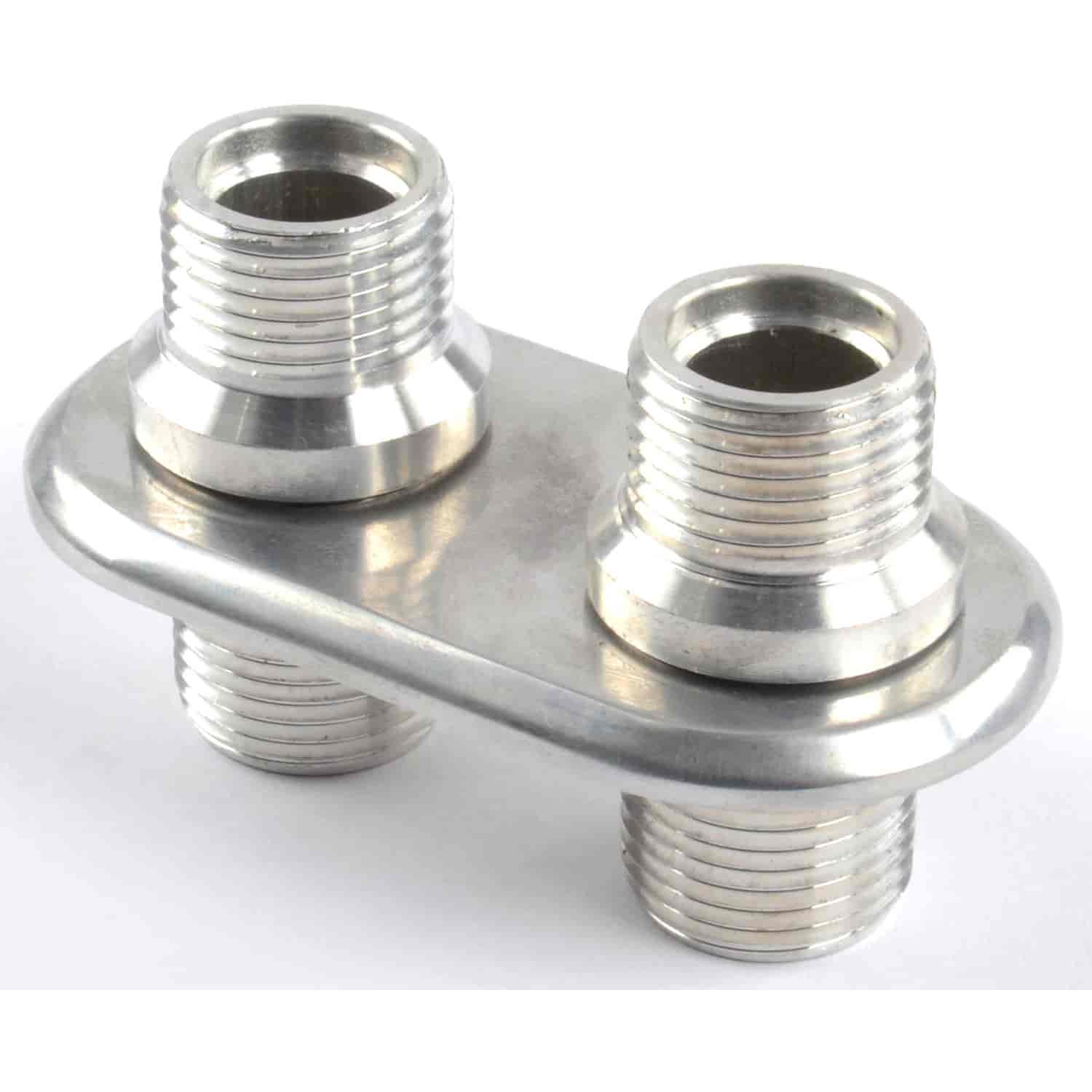 (image for) ALUMINUM FIREWALL BULKHEAD/POLISHED BILLET (2)PORT -10/10 - Click Image to Close