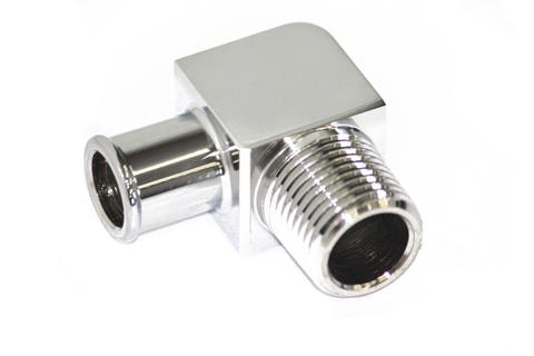 (image for) #R4530 CHROME ALUM 90 DEG FITTING 5/8" MALE WITH 1/2" HOSE BARB - Click Image to Close