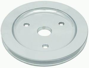 (image for) #R9480POL Polished Alum SB Chevy V8 Single GROOVE Crank Pulley - - Click Image to Close