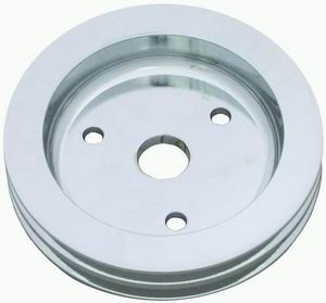 (image for) #R9481POL Polished Alum SB Chevy V8 Double Groove Crank Pulley - - Click Image to Close