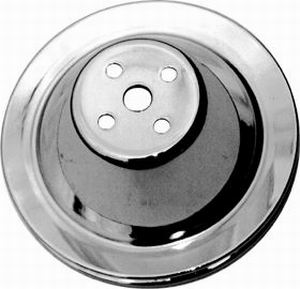 (image for) Chrome SB Chevy 283-350 V8 Single Groove Water Pump Pulley - SWP - Click Image to Close