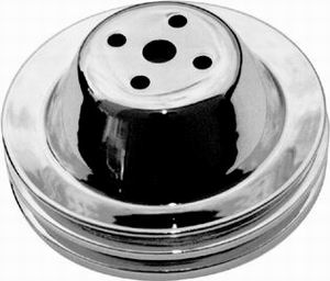 (image for) Chrome SB Chevy 283-350 V8 Double Groove Water Pump Pulley - SWP
