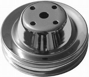 (image for) Chrome SB Chevy 283-350 V8 Double Groove Water Pump Pulley - LWP - Click Image to Close