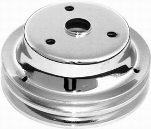 (image for) Chrome SB Chevy 283-350 V8 Double Groove Crankshaft Pulley - LWP