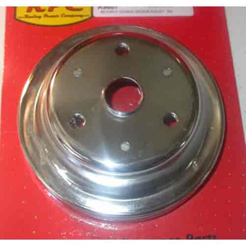 (image for) Chrome SB Chevy 283-350 V8 Double Groove Crankshaft Pulley - LWP - Click Image to Close