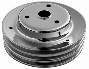 (image for) Chrome SB Chevy 283-350 V8 Triple Groove Crankshaft Pulley - LWP - Click Image to Close