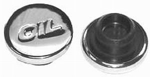 (image for) #R9787 Chrome Push-In Oil Cap with "Oil" Logo