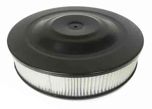 (image for) S2148BK-BOX (14")"FLAT-STYLE" AIR CLEANER BASE-(ONLY*)/FITS:(5 1/8")CARB-NECK (RAISES:0.65") - Click Image to Close