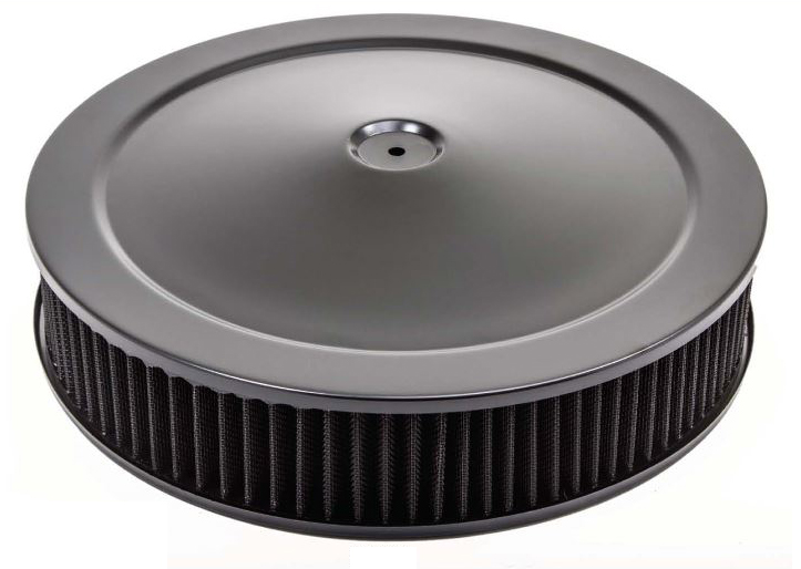 (image for) S2240 14" X 3" MUSCLE CAR STYLE A/C "KIT"- W/BLACK WASHABLE FILTER - AND BLACK RECESSED BASE & TOP - Click Image to Close