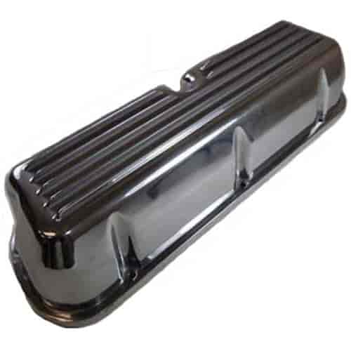 (image for) S6174 POLISHED ALUM SB FORD TALL VALVE COVER - FINNED WITHOUT HOLE & BAFFLED - Click Image to Close