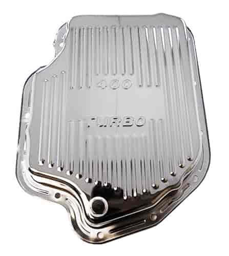 (image for) S9121 CHROME GM TURBO 400 TRANSMISSION PAN - FINNED