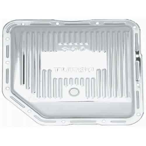 (image for) S9122 CHROME GM TURBO 350 TRANSMISSION PAN - FINNED (Stock Depth)