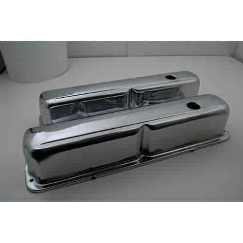 (image for) S9296 CHROME STEEL 1958-76 FORD VALVE COVER FIT 332-352 -390-406-427-428 - BAFFLED - Click Image to Close