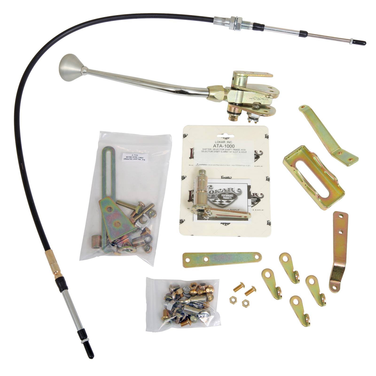 (image for) CM Shifter Ford AOD Chrome 12" Single Bend Lever Mushroom Knob