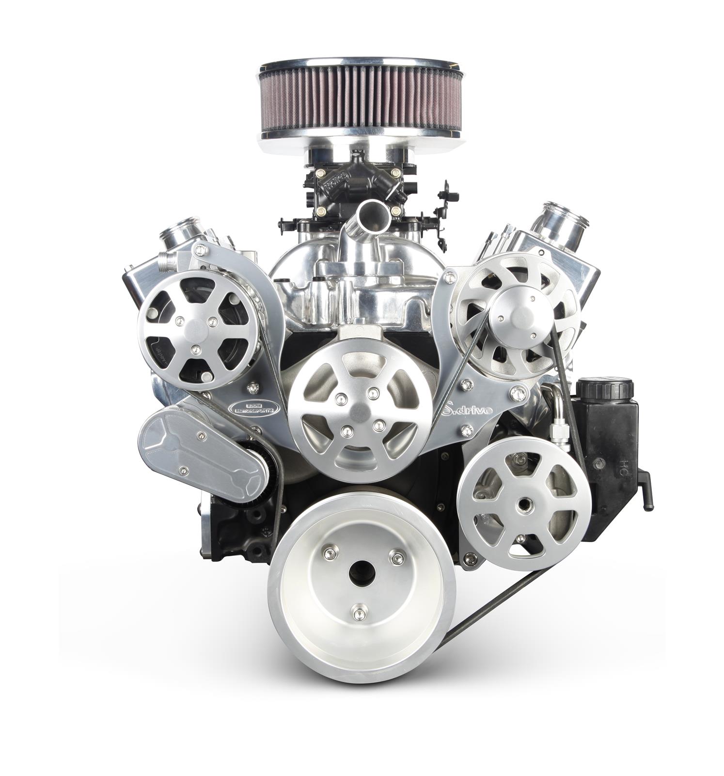 (image for) SERP PULLEY KIT SBCHEVY CLEAR ANONDIZED
