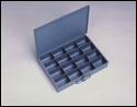 (image for)  16 COMPARTMENT METAL BOX GREY POWDER COATED.(13 3/8 x 2 x 9