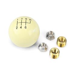 (image for) Shift Knob, Round, Polypropylene, Polished Ivory, 6-Speed Pattern, Manual Transmission, Each