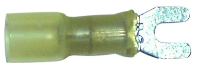 (image for) SPRING SPADE TERMINAL SOLDER TYPE 10-12 AWG W/#6 STUD YELLOW 5PC - Click Image to Close