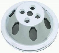 (image for) #R9478 Polished Alum SB Chevy V8 Single Groove WTR Pump Pulley - - Click Image to Close
