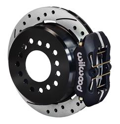 (image for) Disc Brakes, Rear, DynaPro, Low Profile Park Brake, 11 in. Drilled, Slotted Rotors, 4-Piston Black Calipers