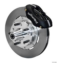(image for) 65-68 Disc Brakes, Forged Dynalite Big Brake, Front Hub, Solid Surface Rotors, 4-piston Calipers, Black, Chevy, Kit