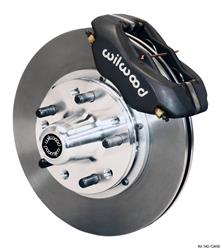 (image for) 59-64 Disc Brakes, Dynalite Pro Series, Front, Solid Surface Rotors, 4-piston Calipers, Black, Chevy, Kit - Click Image to Close