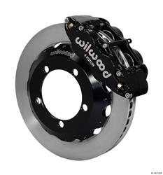 (image for) Disc Brakes, Forged Narrow Superlite 4R Big Brake, Front, Solid Surface Rotors, Black Calipers, Ford, Kit