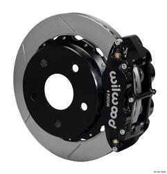 (image for) Disc Brakes, Forged Narrow Superlite 4R Big Brake, Rear, Slotted Rotors, Black Calipers, Park Brake, Ford, Kit